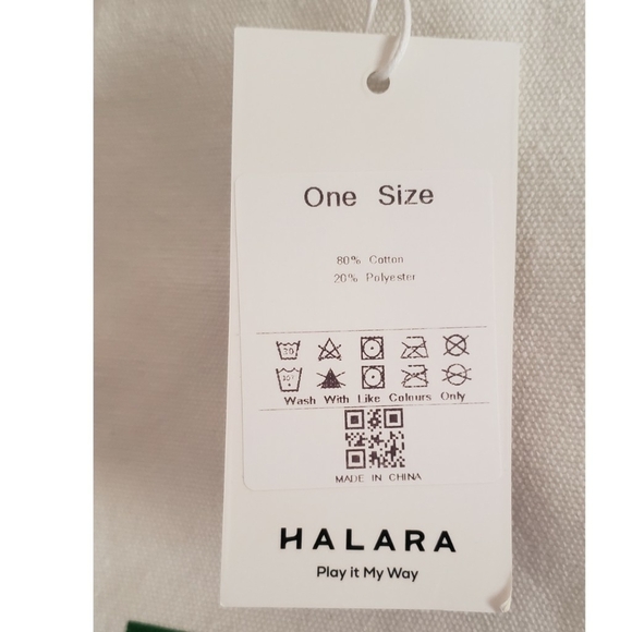 HALARA Tote Play it My Way Cream Canvas Shopper Gym Bag Tik Tok Brand Y2K New - Picture 6 of 6
